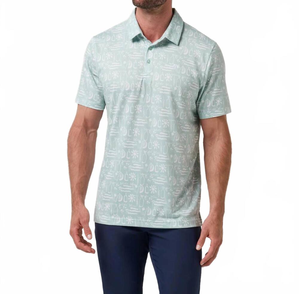 NEW TRAVISMATHEW featherweight cabana polo in aqua foam